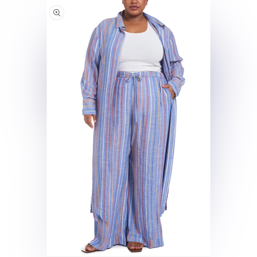 Pari Passu $268 Annie Striped Button Front Tunic Duster